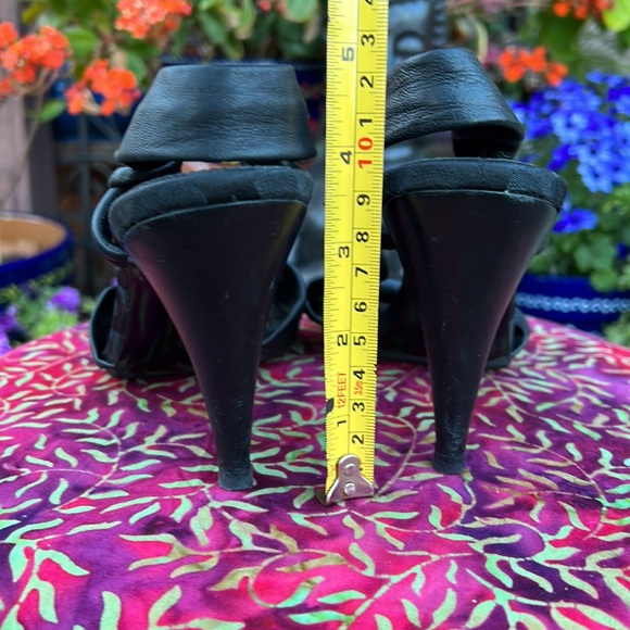 Coach Black Leather Open Toe / Sling Back High Heel Sandals - Picture 16 of 16